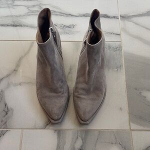 Gray Suede Ankle Boots